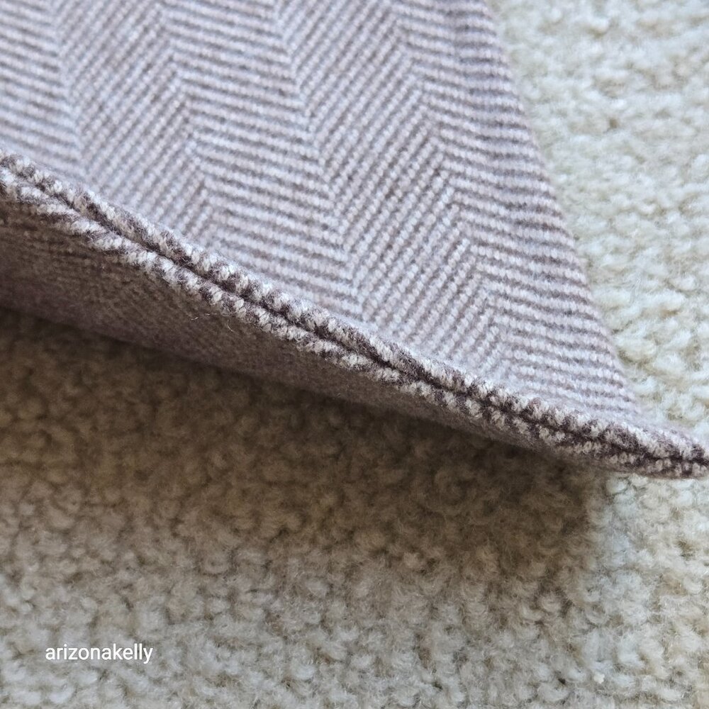NWOT Tan Wool Herringbone Tailored/Structured Scarf Menswear Haberdashery - Picture 7 of 14